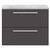 Hudson Reed Quartet Gloss Grey 720mm 2 Drawer Wall Hung Unit with Grey Worktop - QUA006LBG Main View