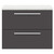 Hudson Reed Quartet Gloss Grey 720mm 2 Drawer Wall Hung Unit with Sparkling White Worktop - QUA006LSW Main View