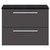 Hudson Reed Quartet Gloss Grey 720mm 2 Drawer Wall Hung Unit with Sparkling Black Worktop - QUA006LSB Main View