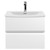 Hudson Reed Urban Satin White 600mm Wall Hung 2 Drawer Vanity Unit with 30mm Profile Basin - URB104G Main View