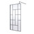 Hudson Reed Abstract 1000mm x 1950mm Matt Black Wetroom Screen with Support Bar - WRSFB10 Main View