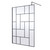 Hudson Reed Abstract 1400mm x 1950mm Matt Black Wetroom Screen with Support Bar - WRSFB14 Main View