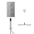 Cubix Polished Chrome Triple Thermostatic Valve Mixer Shower with Square Fixed Head and Square Handset Outlet Holder Front View thumbnail