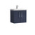 Nuie Arno Matt Electric Blue 600mm Wall Hung 2 Door Vanity Unit with 40mm Profile Basin - ARN1723A Front View