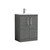 Nuie Arno Anthracite 600mm 2 Door Vanity Unit with 30mm Profile Curved Basin - ARN503G Front View
