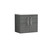 Nuie Arno Anthracite 600mm Wall Hung 2 Door Vanity Unit with Sparkling White Laminate Worktop - ARN523LSW Front View
