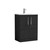 Nuie Arno Charcoal Black 600mm 2 Door Vanity Unit with 30mm Profile Curved Basin - ARN603G Front View