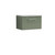 Nuie Arno Satin Green 600mm Wall Hung Single Drawer Vanity Unit with Bellato Grey Laminate Worktop - ARN822LBG Front View