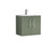 Nuie Arno Satin Green 600mm Wall Hung 2 Door Vanity Unit with 18mm Profile Basin - ARN823B Front View