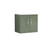 Nuie Arno Satin Green 600mm Wall Hung 2 Door Vanity Unit with Sparkling White Laminate Worktop - ARN823LSW Front View