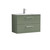 Nuie Arno Satin Green 800mm Wall Hung 2 Drawer Vanity Unit with 18mm Profile Basin - ARN826B Front View