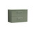 Nuie Arno Satin Green 800mm Wall Hung 2 Drawer Vanity Unit with Worktop - ARN826W Front View