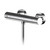 Nuie Arvan Polished Chrome Round Thermostatic Shower Bar Valve with Bottom Outlet - ARV503 Front View