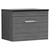 Nuie Athena Anthracite Woodgrain 600mm Wall Hung Single Drawer Vanity Unit with Sparkling Black Laminate Worktop - ATH039LSB Main Image