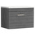 Nuie Athena Anthracite Woodgrain 600mm Wall Hung Single Drawer Vanity Unit with Sparkling White Laminate Worktop - ATH039LSW Main Image