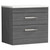Nuie Athena Anthracite Woodgrain 600mm Wall Hung 2 Drawer Vanity Unit with Sparkling White Laminate Worktop - ATH046LSW Main Image