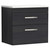 Nuie Athena Charcoal Black 600mm Wall Hung 2 Drawer Vanity Unit with Sparkling White Laminate Worktop - ATH047LSW Main Image