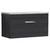 Nuie Athena Charcoal Black 800mm Wall Hung Single Drawer Vanity Unit with Bellato Grey Laminate Worktop - ATH061LBG Main Image