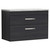 Nuie Athena Charcoal Black 800mm Wall Hung 2 Drawer Vanity Unit with Bellato Grey Laminate Worktop - ATH068LBG Main Image
