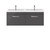 Nuie Athena Gloss Grey 1200mm Wall Hung 2 Drawer Vanity Unit with Twin Polymarble Basin - ATH077F Front View