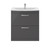 Nuie Athena Gloss Grey 800mm 2 Drawer Vanity Unit with 30mm Profile Curved Basin - ATH079G Front View