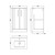 Nuie Deco Satin Grey 500mm 2 Door Vanity Unit with 18mm Profile Basin - DPF223B Dimensions thumbnail