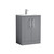 Nuie Deco Satin Grey 600mm 2 Door Vanity Unit with 18mm Profile Basin - DPF225B Front View