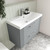 Nuie Deco Satin Grey 600mm Wall Hung Single Drawer Vanity Unit with 50mm Profile Basin - DPF294D Alternative View