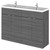 Hudson Reed Fusion Anthracite Woodgrain 1200mm Full Depth 4 Door Vanity Unit with Double Basin - CBI534 Main Image