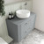 Nuie Deco Satin Grey 800mm Wall Hung Single Drawer Vanity Unit with Worktop - DPF296W Alternative View