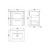 Nuie Deco Satin Blue 500mm Wall Hung 2 Drawer Vanity Unit with 18mm Profile Basin - DPF392B Dimensions thumbnail