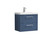 Nuie Deco Satin Blue 600mm Wall Hung 2 Drawer Vanity Unit with 50mm Profile Basin - DPF393D Front View