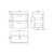 Nuie Deco Satin Blue 600mm Wall Hung 2 Drawer Vanity Unit with 50mm Profile Basin - DPF393D Dimensions thumbnail