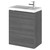 Hudson Reed Fusion Anthracite Woodgrain 400mm Wall Hung Slimline 1 Door Vanity Unit with Basin - CBI537 Main Image