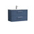 Nuie Deco Satin Blue 800mm Wall Hung 2 Drawer Vanity Unit with 18mm Profile Basin - DPF395B Front View