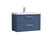 Nuie Deco Satin Blue 800mm Wall Hung 2 Drawer Vanity Unit with 50mm Profile Basin - DPF395D Front View