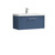 Nuie Deco Satin Blue 800mm Wall Hung Single Drawer Vanity Unit with 40mm Profile Basin - DPF396A Front View
