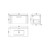 Nuie Deco Satin Blue 800mm Wall Hung Single Drawer Vanity Unit with 18mm Profile Basin - DPF396B Dimensions thumbnail