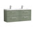 Nuie Deco Satin Green 1200mm Wall Hung 4 Drawer Vanity Unit with Double Basin - DPF893C Front View