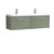 Nuie Deco Satin Green 1200mm Wall Hung 2 Drawer Vanity Unit with Twin Polymarble Basin - DPF894F Front View
