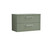 Nuie Deco Satin Green 800mm Wall Hung 2 Drawer Vanity Unit with Worktop - DPF895W Front View