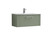 Nuie Deco Satin Green 800mm Wall Hung Single Drawer Vanity Unit with 30mm Curved Profile Basin - DPF896G Front View