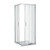 Nuie Ella 760mm Corner Entry Shower Enclosure and Square Satin Chrome Handle - ERCE7676H5 Front View