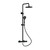 Nuie Matt Black Thermostatic Shower Bar Valve and Rigid Riser Shower Kit with Round Head - JTY475 Front View