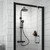Nuie Matt Black Thermostatic Shower Bar Valve and Rigid Riser Shower Kit with Round Head - JTY475 Alternative View