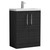 Nuie Arno Compact Charcoal Black 600mm 2 Door Wall Hung Vanity Unit and Polymarble Basin - PAL026 Main Image