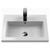 Nuie Arno Compact Charcoal Black 600mm 2 Door Wall Hung Vanity Unit and Polymarble Basin - PAL026 Basin