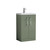 Nuie Arno Compact Satin Green 500mm 2 Door Wall Hung Vanity Unit and Polymarble Basin - PAL118 Front View