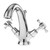 Nuie Selby Polished Chrome Traditional Crosshead Mono Basin Mixer Tap with Pop-up Waste- SEL305DX Front View