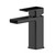 Nuie Windon Matt Black Mono Basin Mixer Tap with Push Button Waste - WIN405 Front View